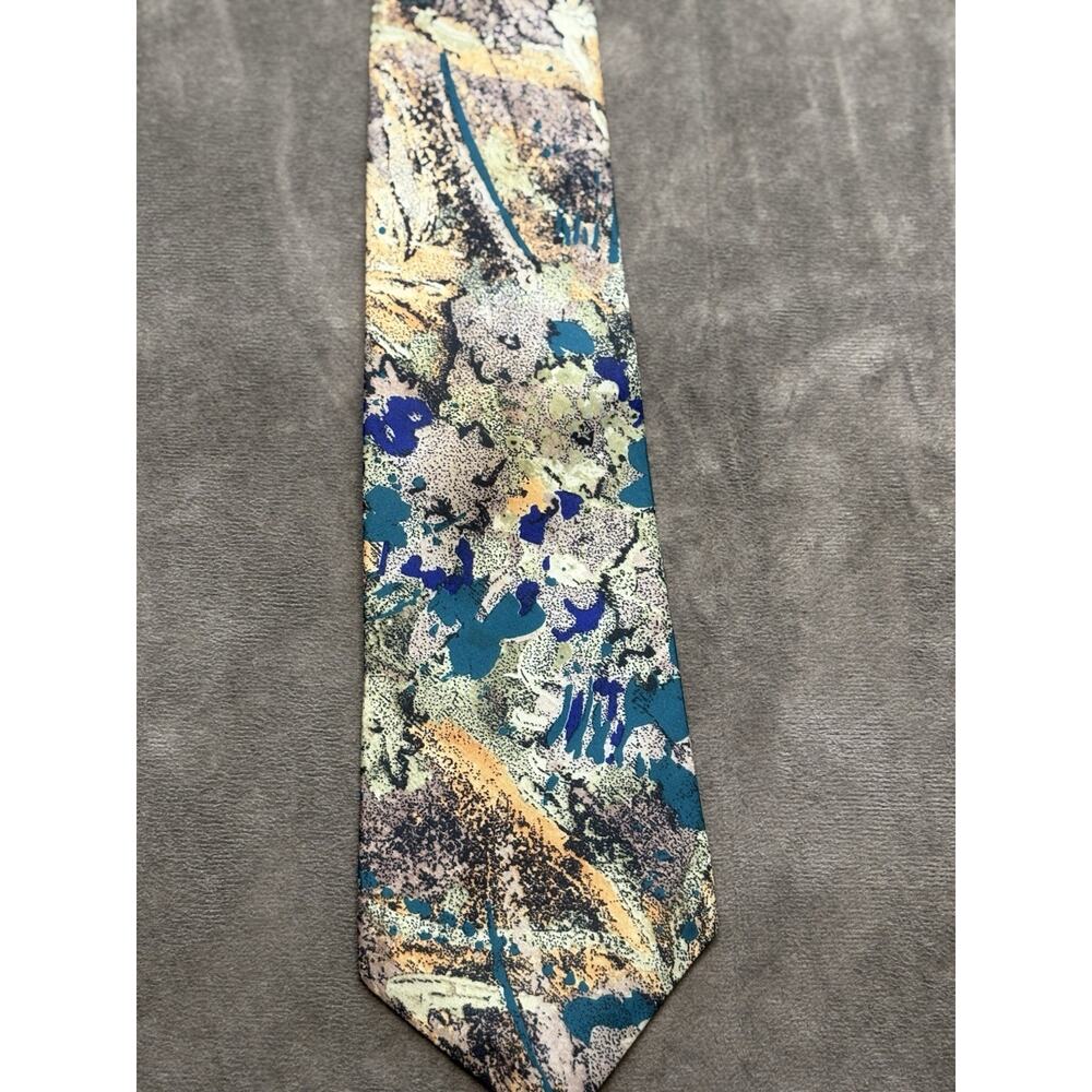 Hardy Amies Silver Purple Necktie Tie Vintage‎ Abstract